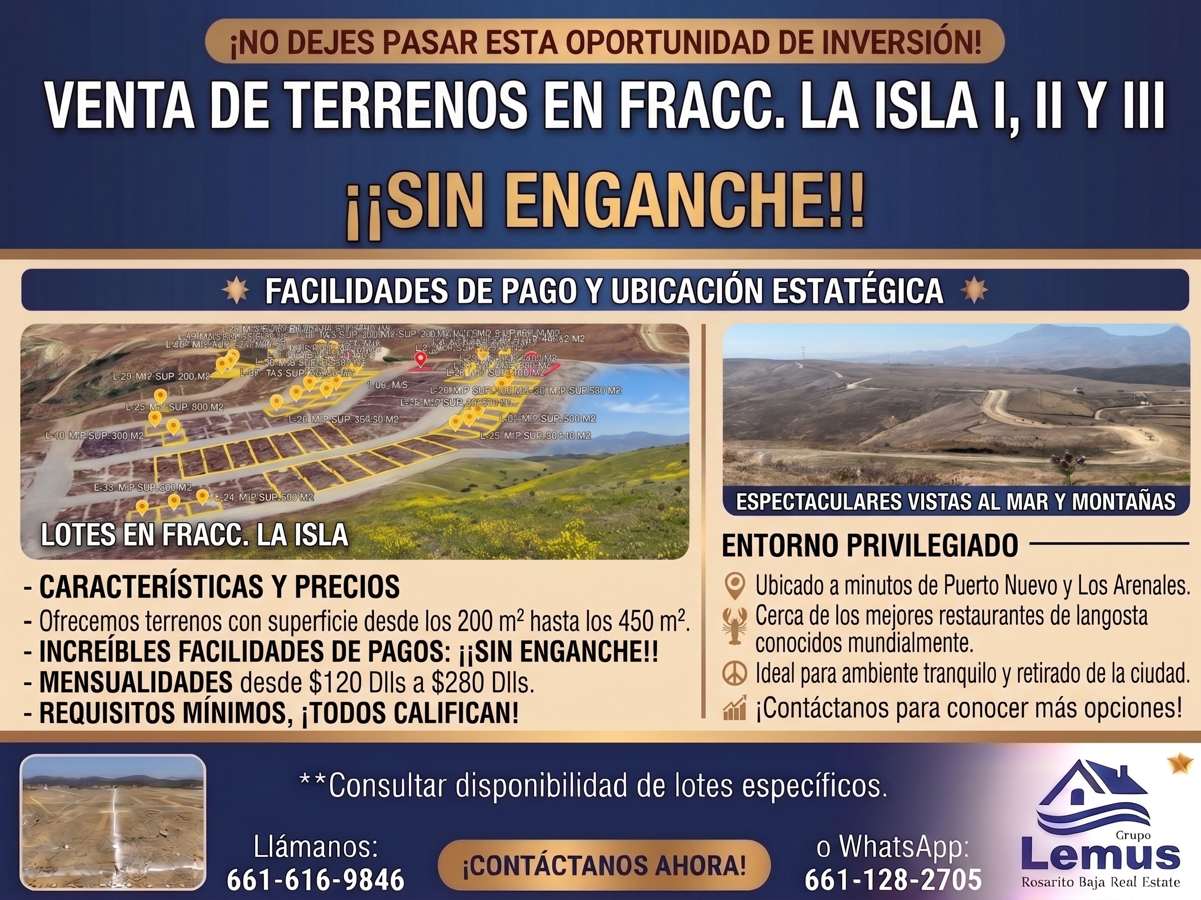Fracc. La Isla I, II y III terrenos sin enganche en abonos